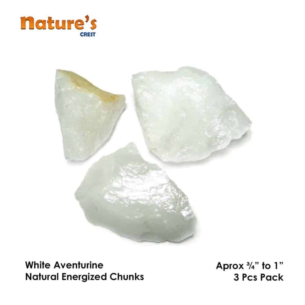 White Aventurine Natural Raw Rough Chunks - Image 4