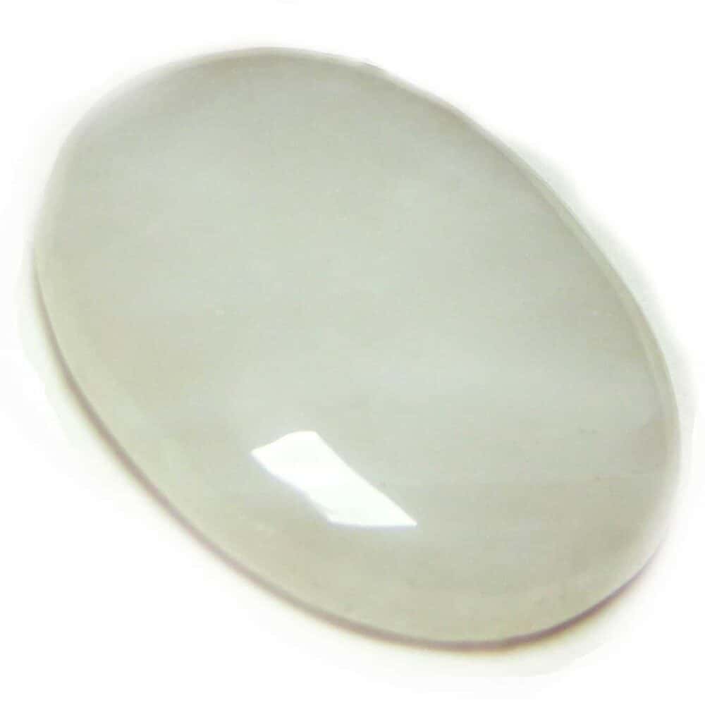 Nature's Crest - White Aventurine Oval Cabochon - White Aventurine Oval