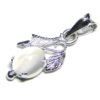Nature's Crest - Moonstone White Sterling Silver Designer Leaf Pendant - White Moonstone Leaf Pendants
