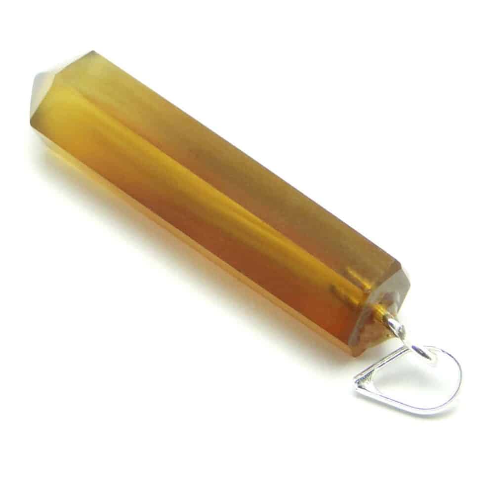 Nature's Crest - Yellow Agate Pencil Pendant - Yellow Agate Pencil Pendant Back