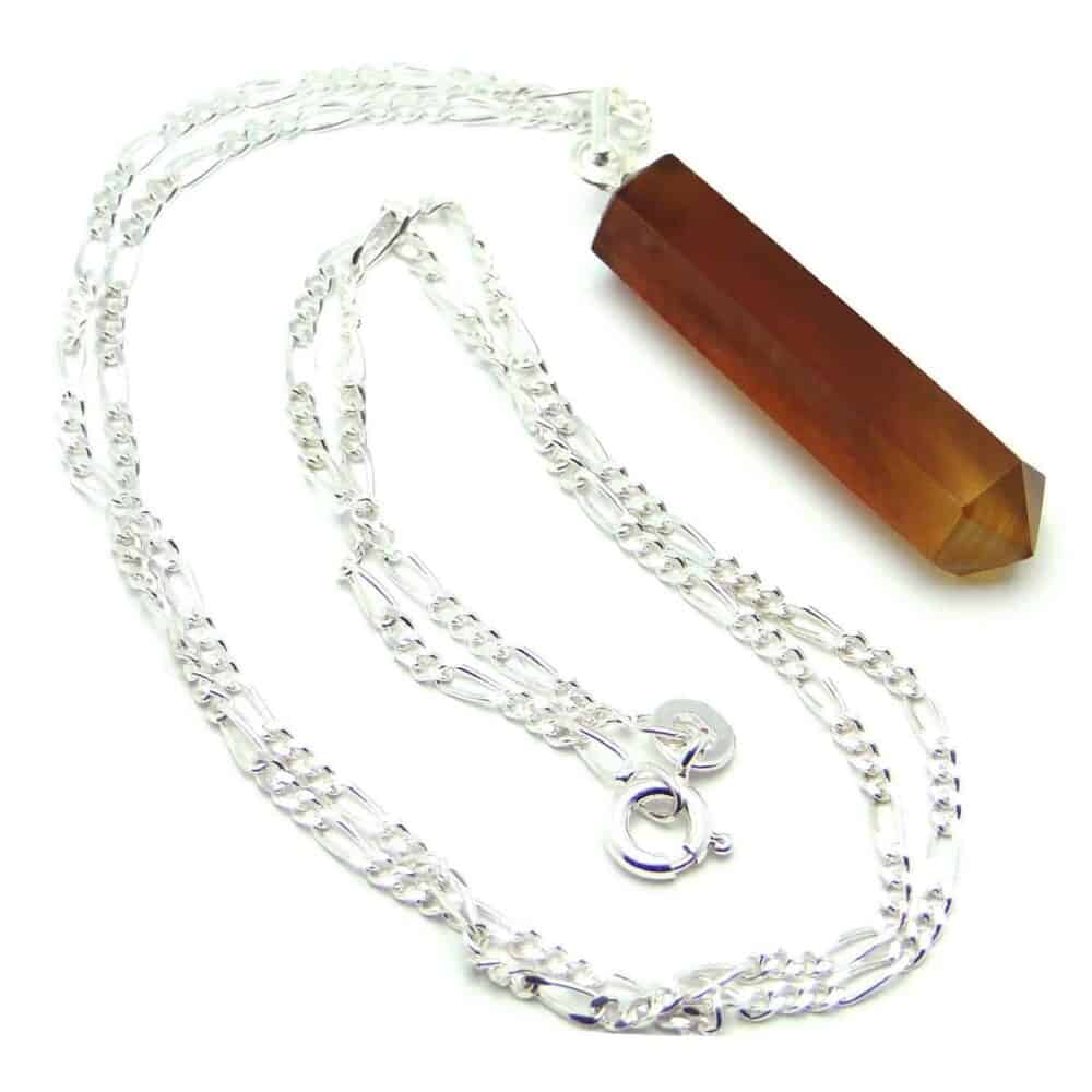 Nature's Crest - Yellow Agate Pencil Pendant - Yellow Agate Pencil Pendant Chain