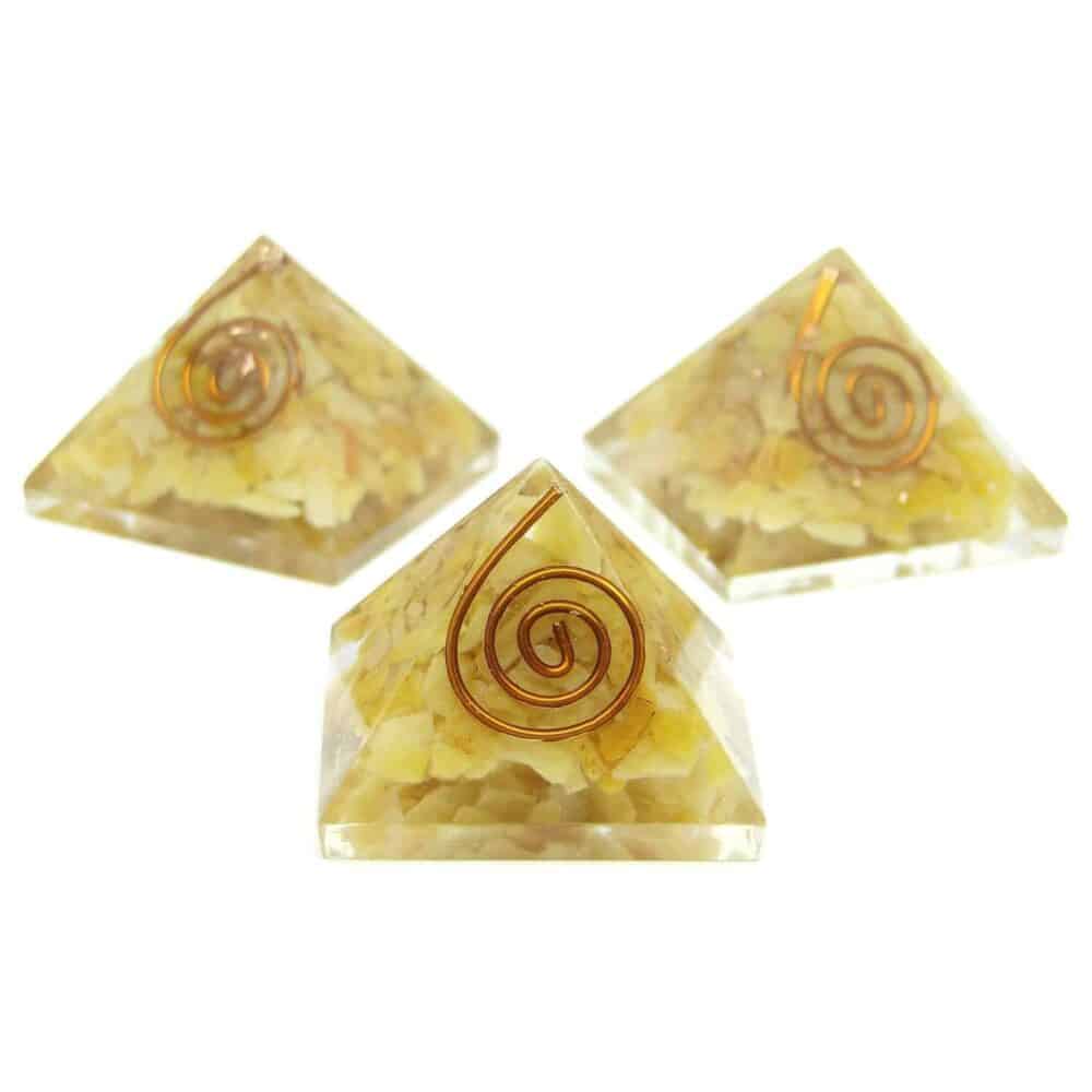 Nature's Crest - Yellow Aventurine Orgone Pyramid - Yellow Aventurine Orgone Pyramids Multiple