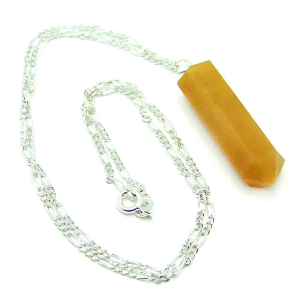 Nature's Crest - Yellow Aventurine Pencil Pendant - Yellow Aventurine Pencil Pendant Chain