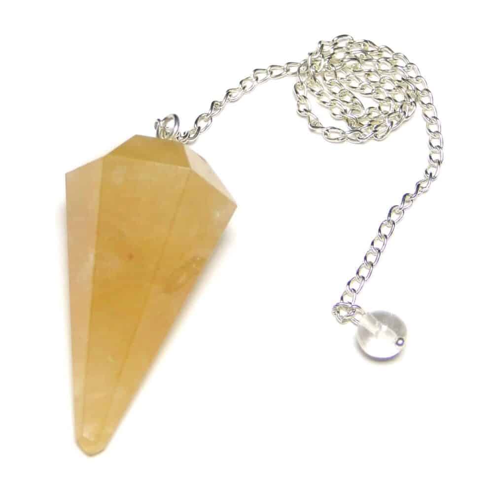 Nature's Crest - Yellow Aventurine Faceted Dowsing Pendulum - Yellow Aventurine Pendulum