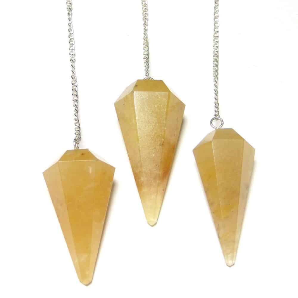 Nature's Crest - Yellow Aventurine Faceted Dowsing Pendulum - Yellow Aventurine Pendulum Multiple