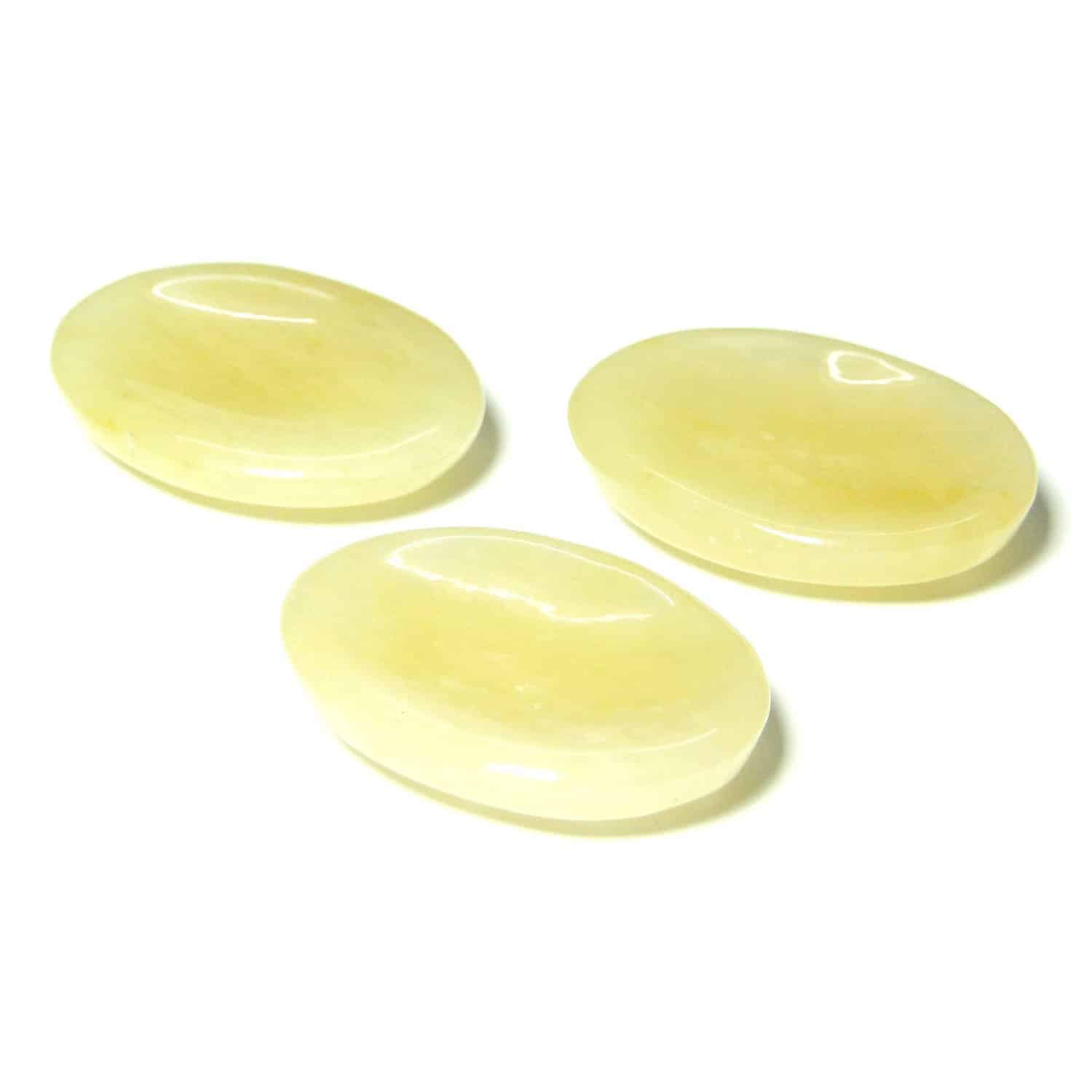 Lot of 50 Yellow Aventurine Worry Stone Crystal Palm Stone Thumb Stone 