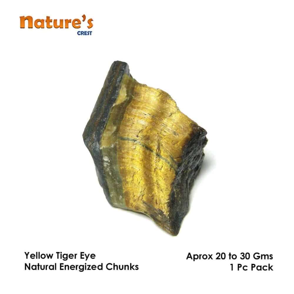 Tiger Eye Yellow Natural Raw Rough Chunks - Image 3