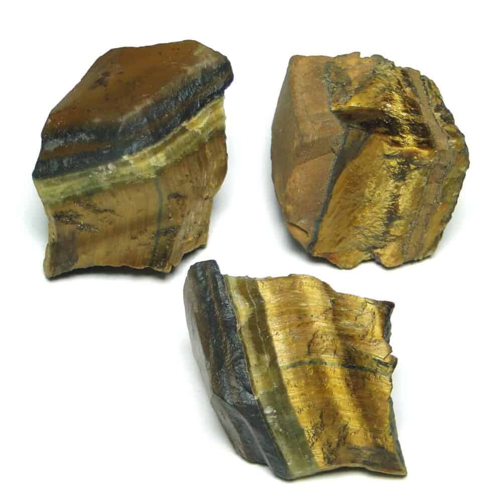 Nature's Crest - Tiger Eye Yellow Natural Raw Rough Chunks - Yellow Tiger Eye Rough Multiple