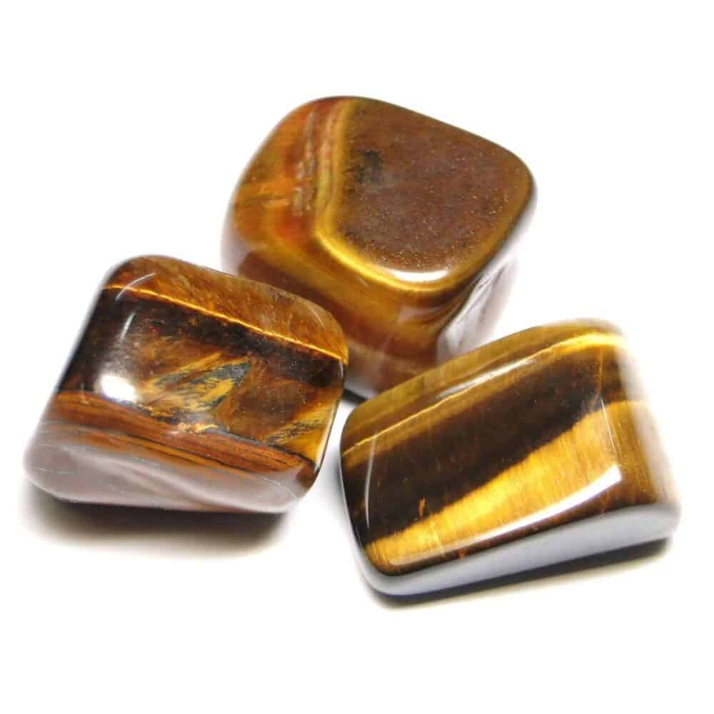 Nature's Crest - Tiger Eye Yellow Tumbled Pebble Stones - Yellow Tiger Eye Tumbled Stone 3 Pc