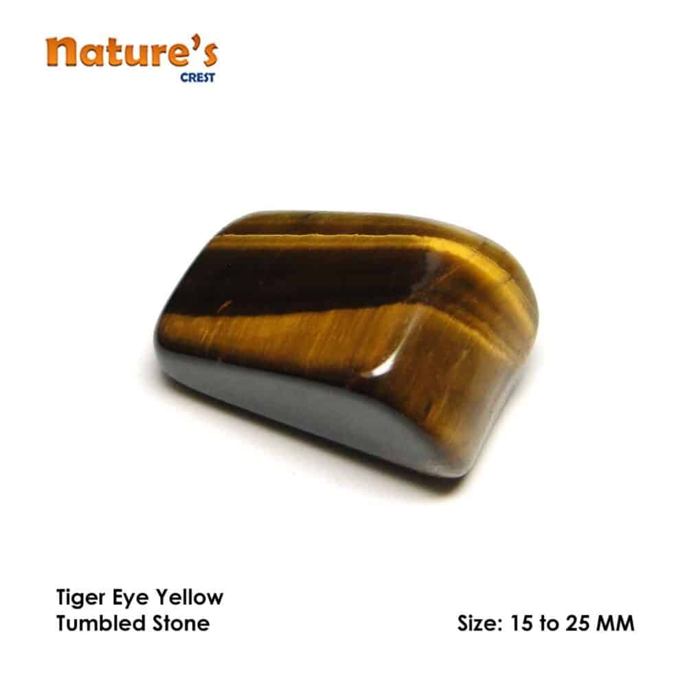 Nature's Crest - Tiger Eye Yellow Tumbled Pebble Stones - Yellow Tiger Eye Tumbled Stones