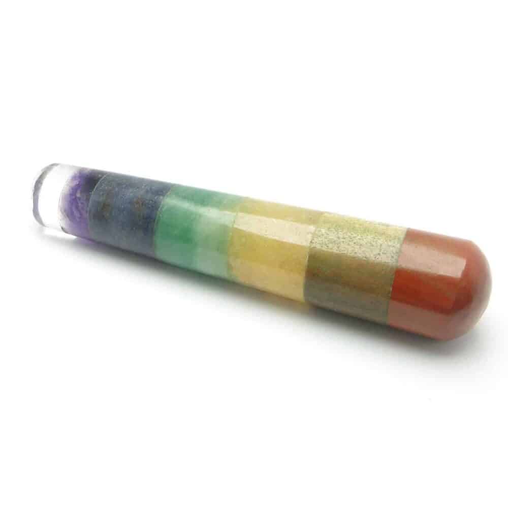 Nature's Crest - 7 Chakra Stones Healing Wand Massage Stick - 7 Chakra Plain Massage 2