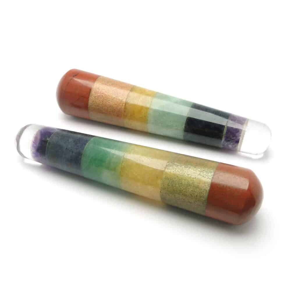 7 Chakra Stones Healing Wand Massage Stick - Image 3