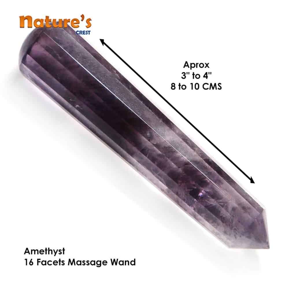 Nature's Crest - Amethyst Healing Wand Massage Stick - Amethyst 16 Fac Massage Vector A