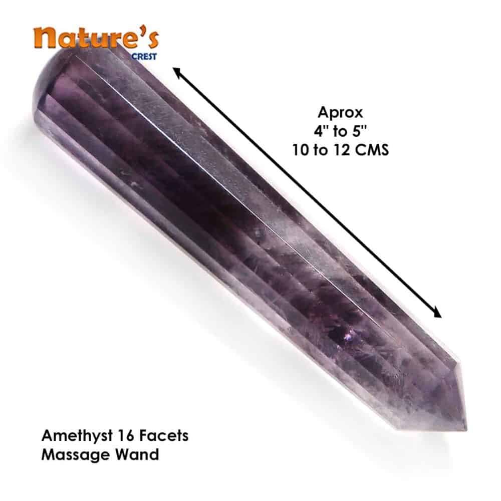 Nature's Crest - Amethyst Healing Wand Massage Stick - Amethyst 16 Fac Massage Vector B