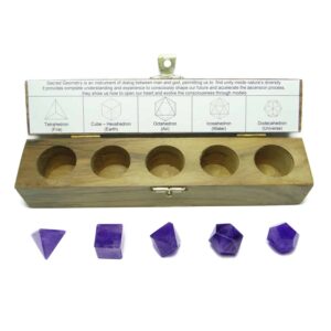 Amethyst Platonic Solids 5 Pcs Set Sacret Geometry Set