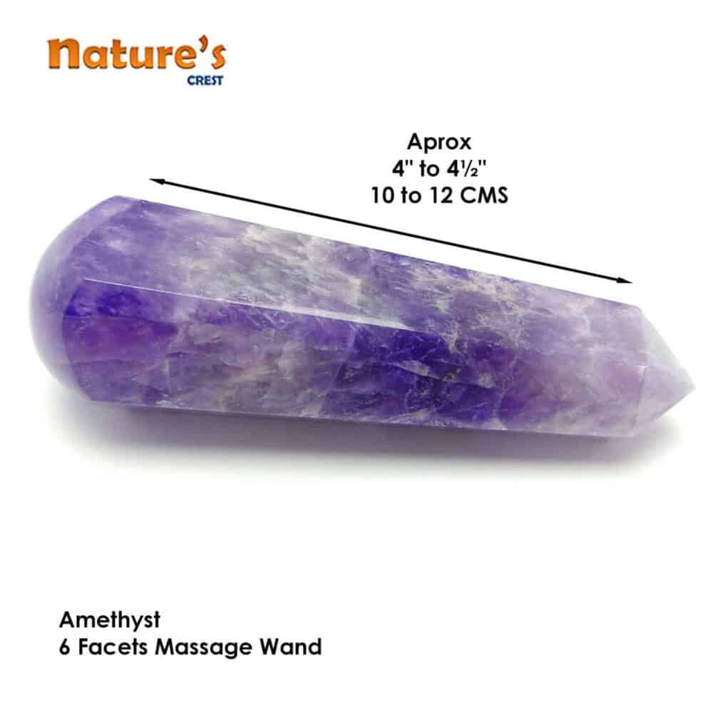 Nature's Crest - Amethyst Healing Wand Massage Stick - Amethyst 6 Fac Massage Vector