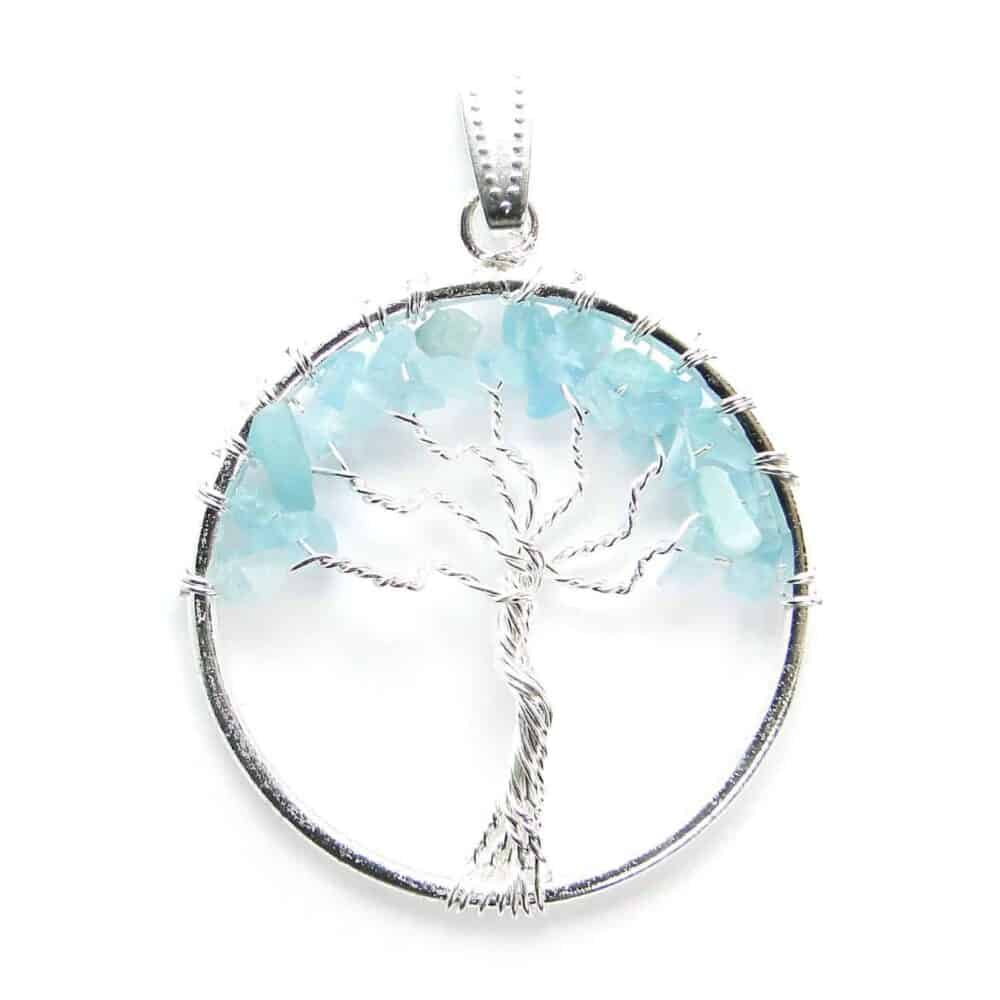 Aquamarine Tree of Life Pendant
