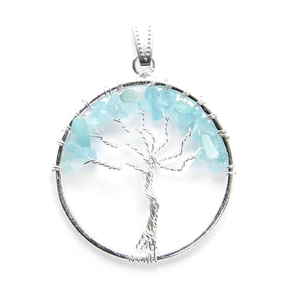 Nature's Crest - Aquamarine Tree of Life Pendant - Aquamarine Tree of Life Pendant