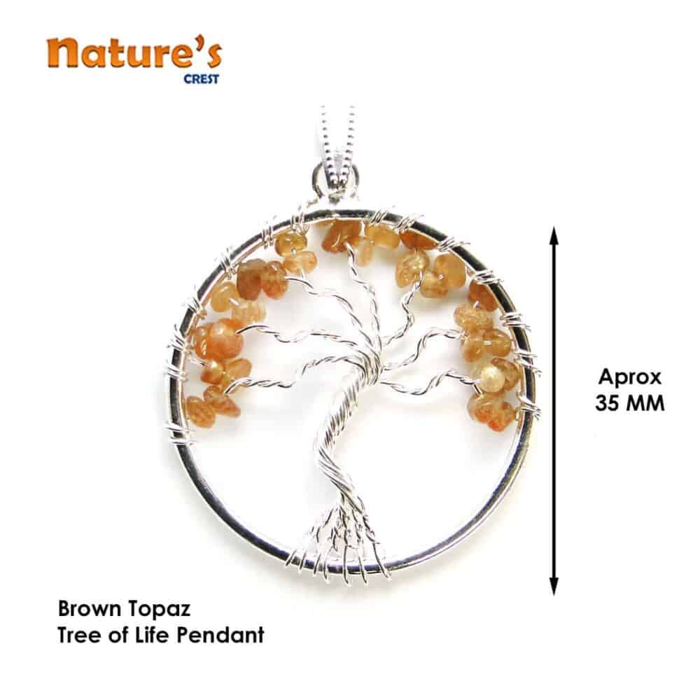 Nature's Crest - Brown Topaz Tree of Life Pendant - Brown Topaz Tree of Life Pendants Vector