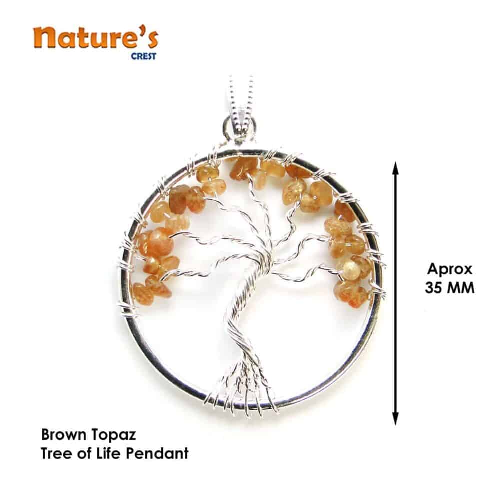 Brown Topaz Tree of Life Pendant - Image 2