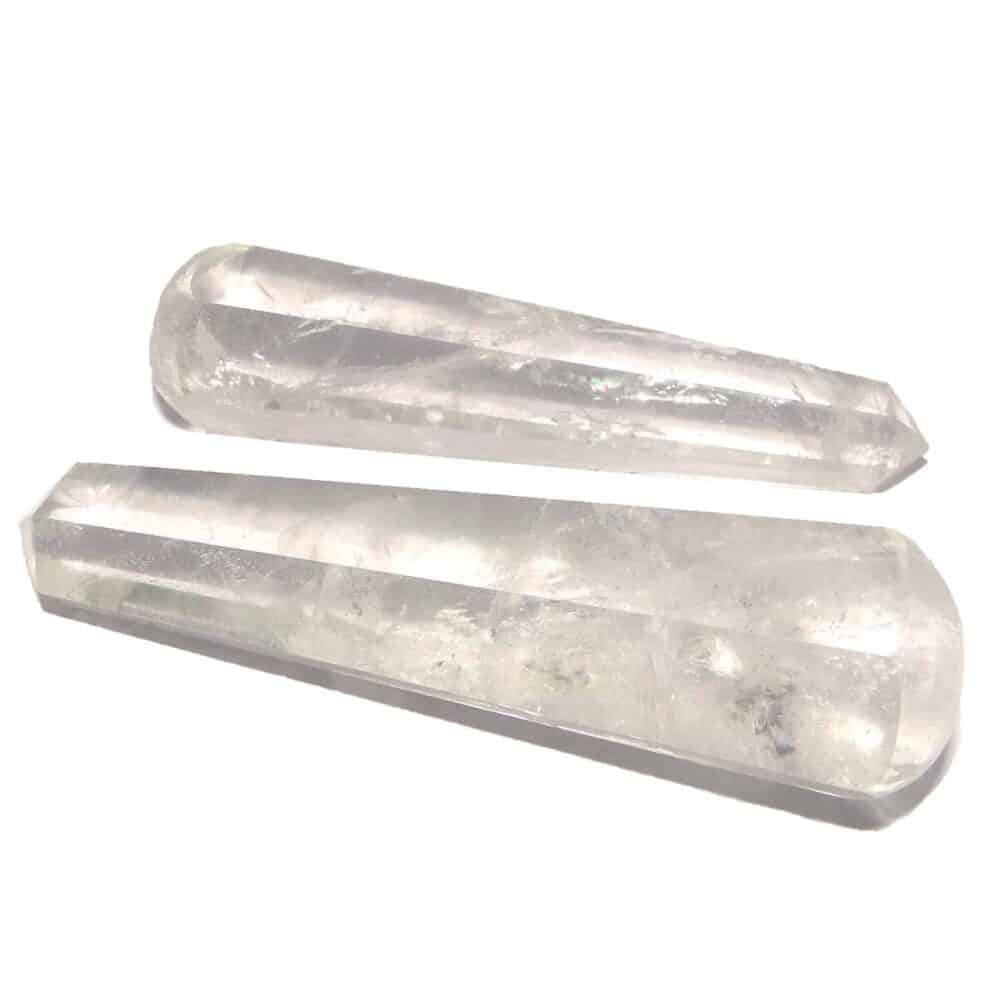 Nature's Crest - Crystal Quartz (Sphatik) Healing Wand Massage Stick - Crystal Quartz 6 Fac Massage Multiple