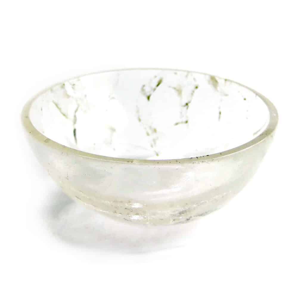 Nature's Crest - Crystal Quartz (Sphatik) Gemstone Bowl 2" - Crystal Quartz Bowl 2