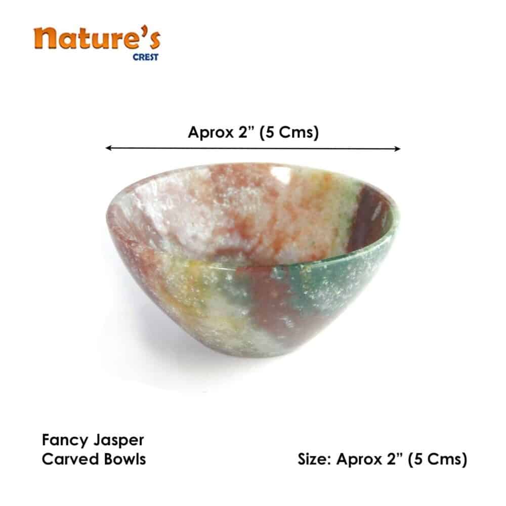 Fancy Jasper Gemstone Bowl 2" - Image 3