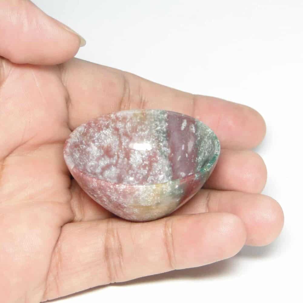 Nature's Crest - Fancy Jasper Gemstone Bowl 2" - Fancy Jasper Bowl 2 hand