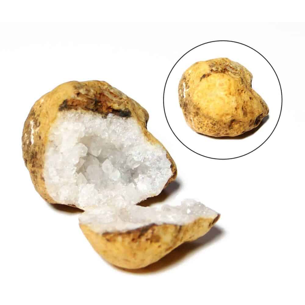 Chalcedony Agate Cracked Natural Geodes Pair