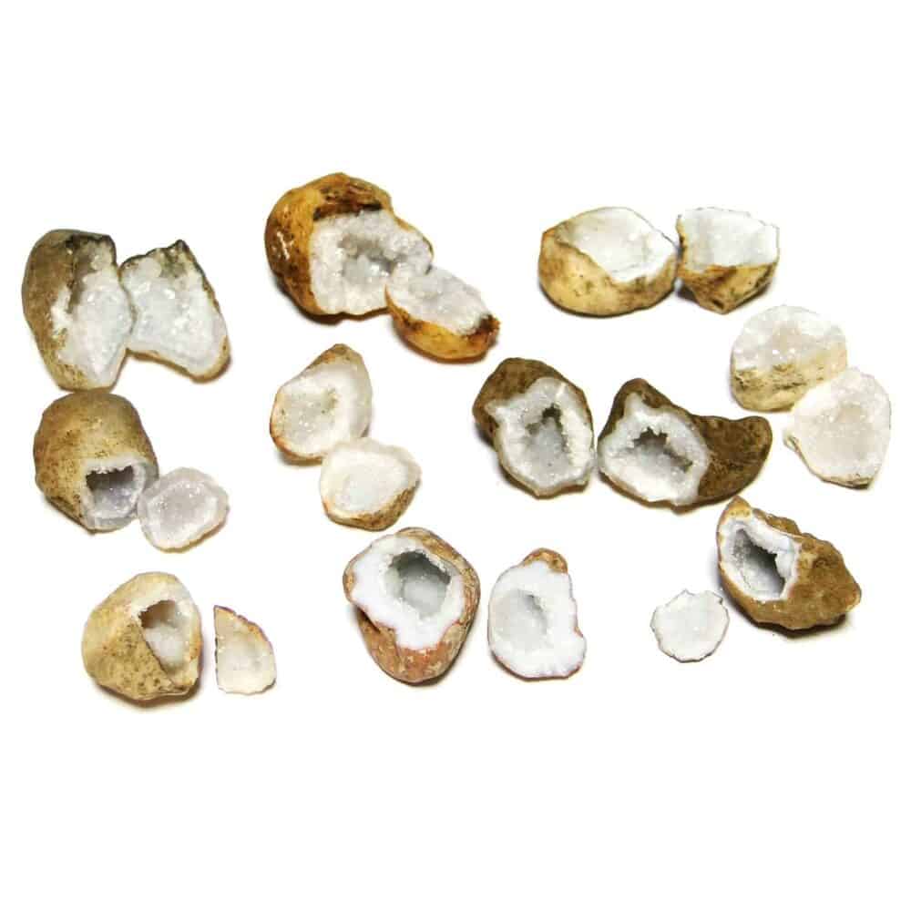 Chalcedony Agate Cracked Natural Geodes Pair - Image 2