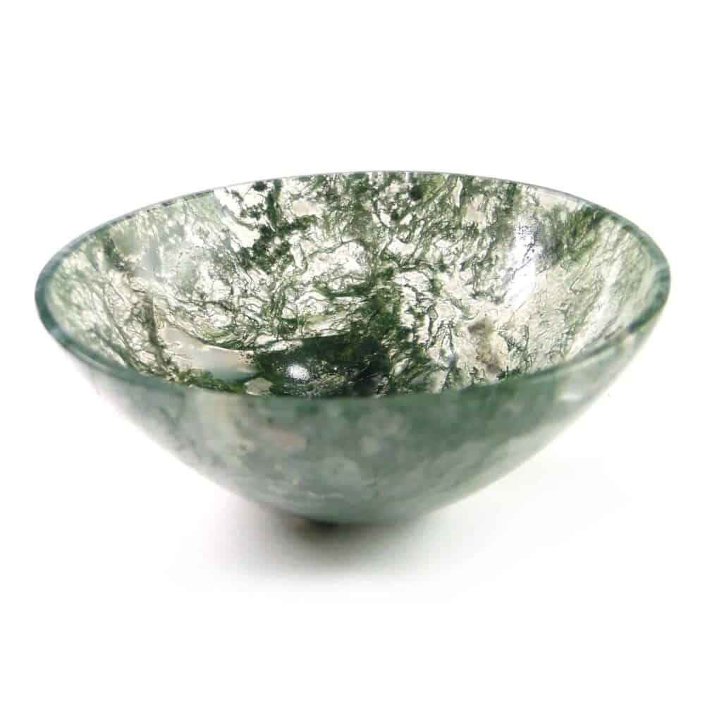Nature's Crest - Green Moss Agate Gemstone Bowl 3" - Green Moss Agate Bowl 3