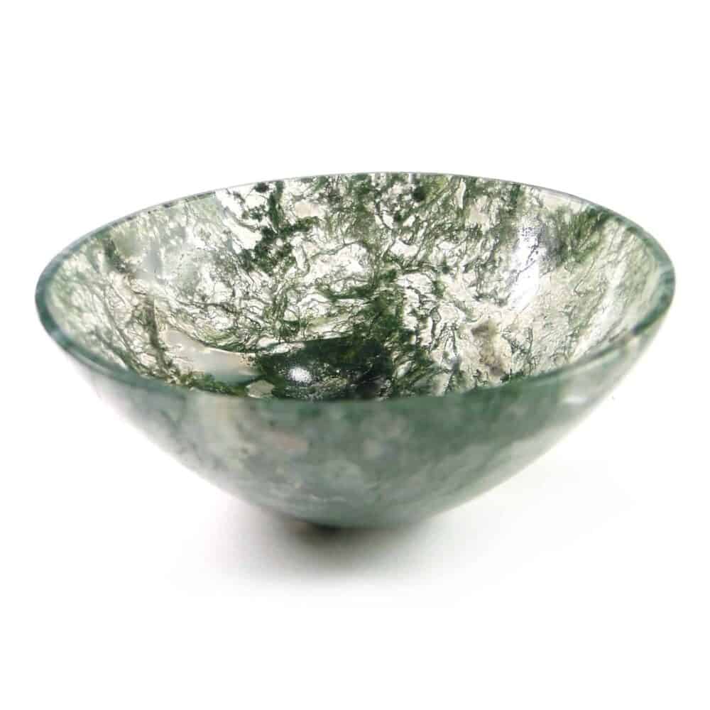 Green Moss Agate Gemstone Bowl 3"