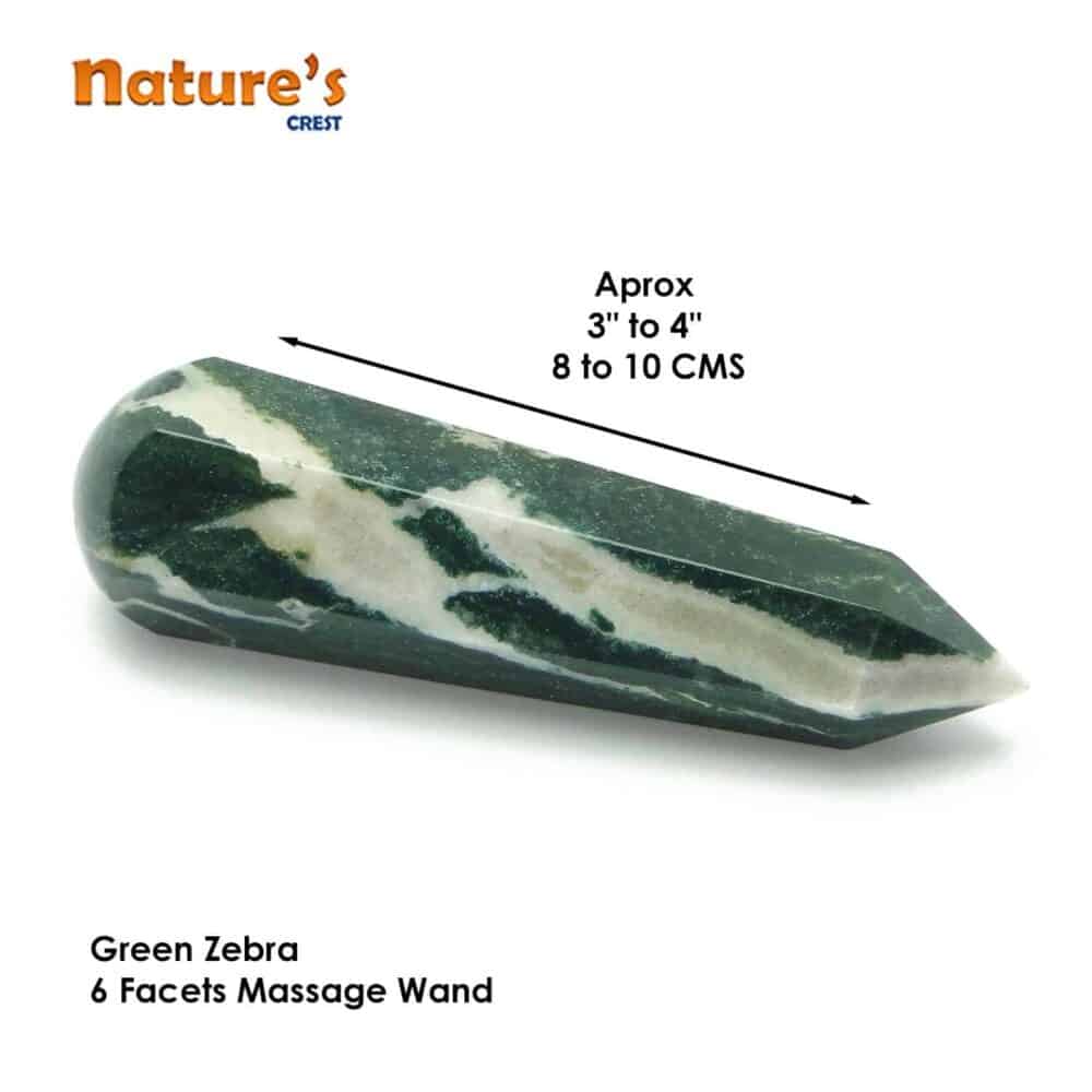 Nature's Crest - Green Zebra Healing Wand Massage Stick - Green Zebra 6 Fac Massage Vector