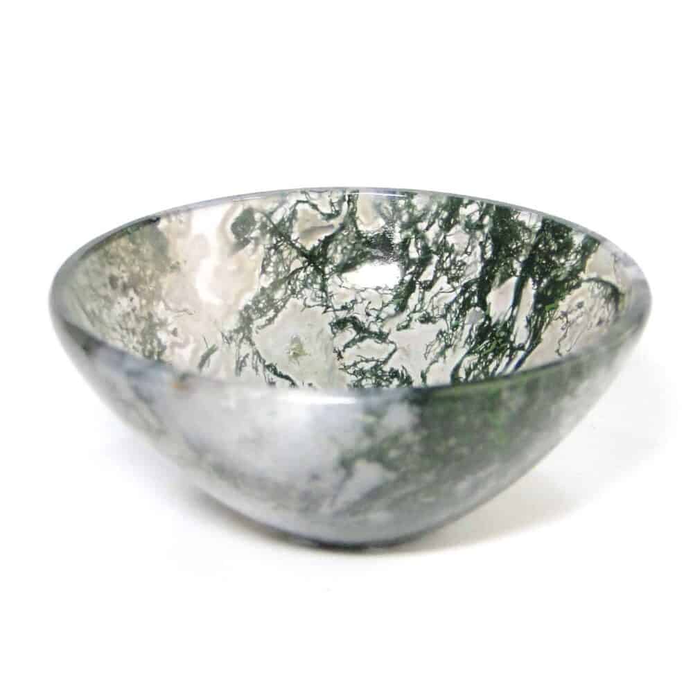 Nature's Crest - Green Moss Agate Gemstone Bowl 2" - Green moss Agate Bowl 2