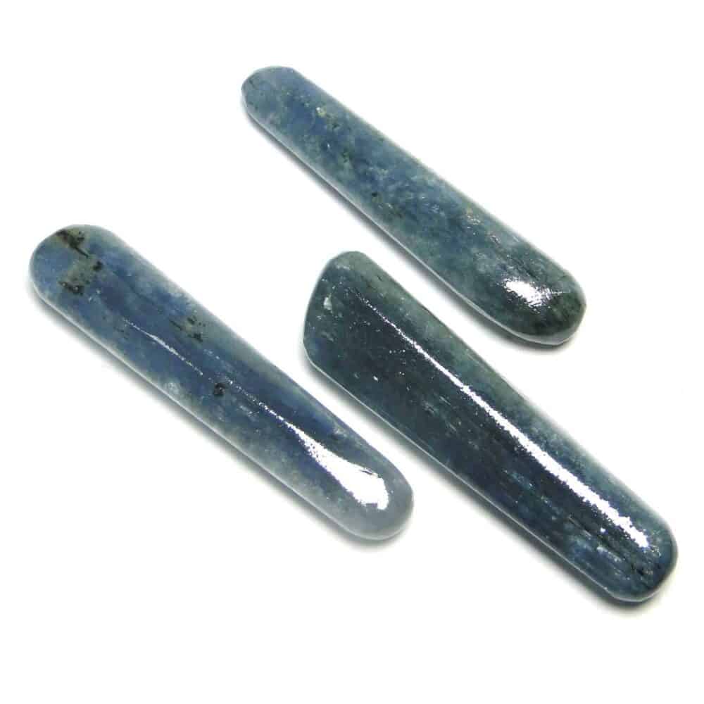 Nature's Crest - Blue Kyanite Healing Wand Massage Stick - Kuanite Wands 1.5 to 2 3 Pcs