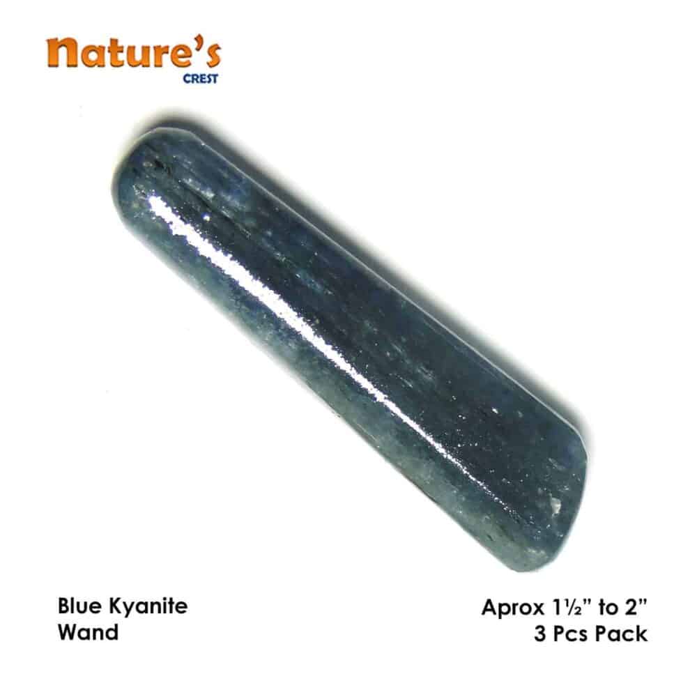 Nature's Crest - Blue Kyanite Healing Wand Massage Stick - Kyanite Wand 2 inch Vector 1 Pc