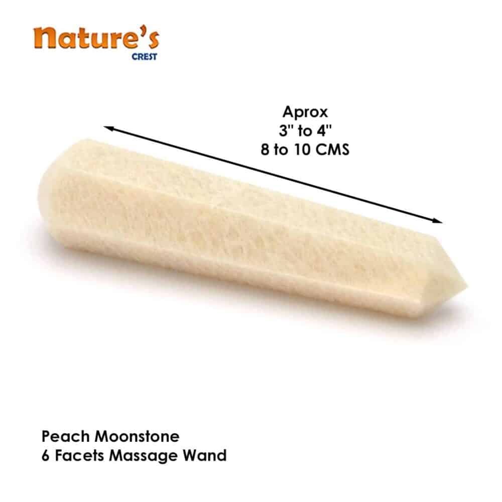 Nature's Crest - Peach Moonstone Healing Wand Massage Stick - Peach Moonstone 6 Fac Massage Vector
