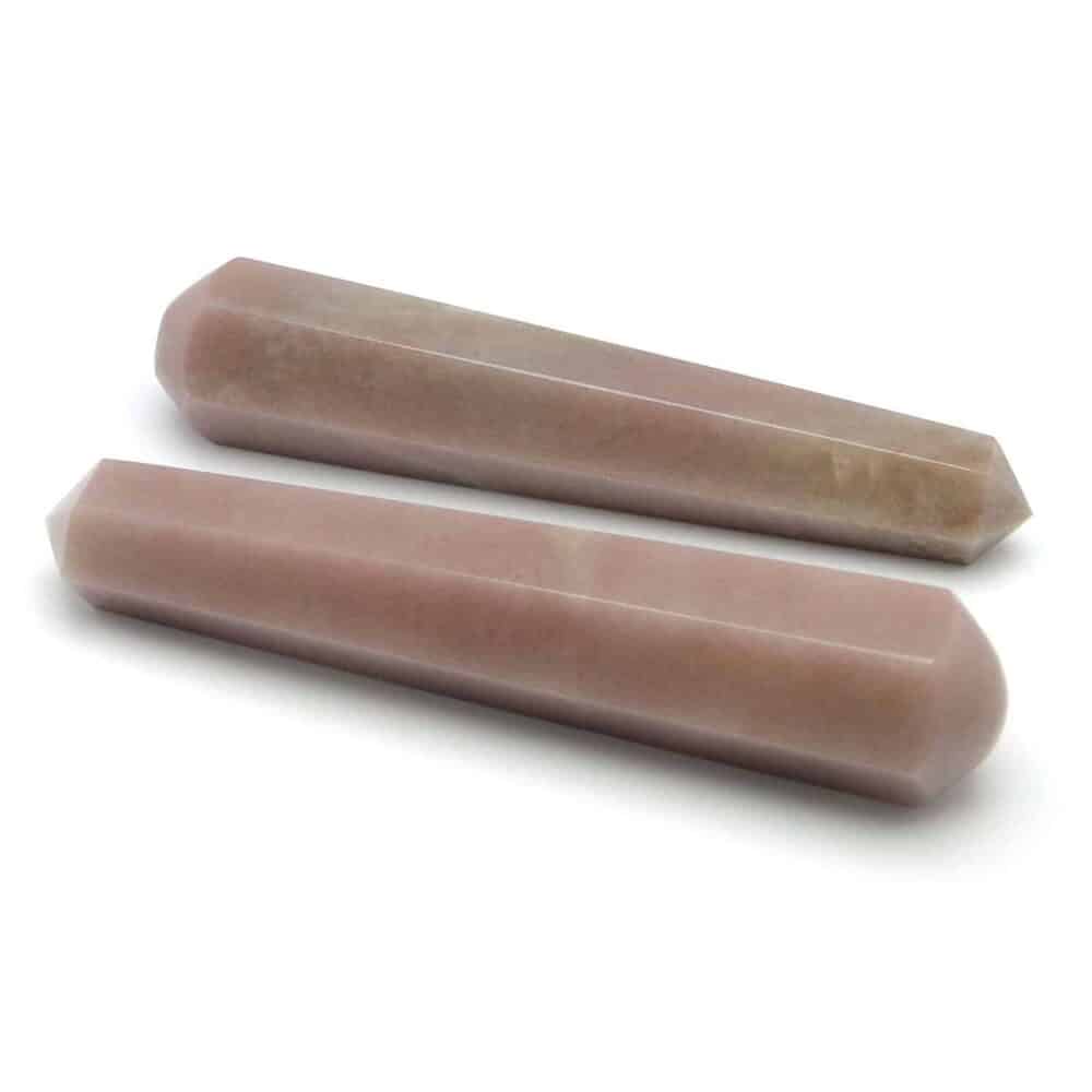 Nature's Crest - Pink Aventurine Healing Wand Massage Stick - Pink Aventurine 6 Fac Massage Multiple