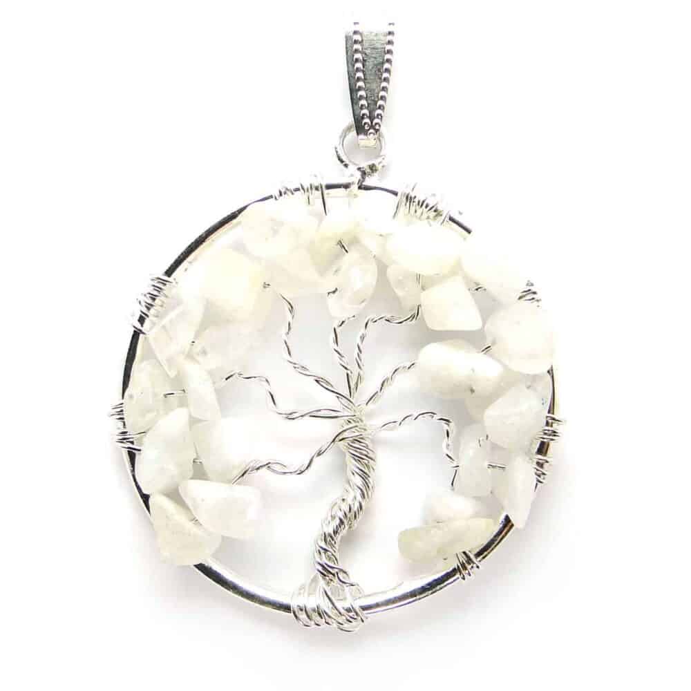 Rainbow Moonstone Tree of Life Pendant