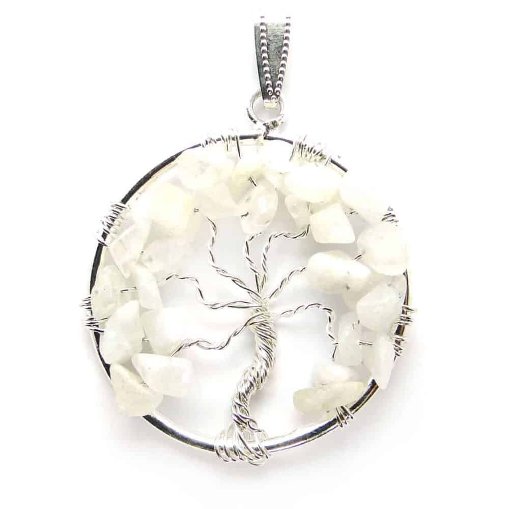 Nature's Crest - Rainbow Moonstone Tree of Life Pendant - Rainbow Moonstone Tree of Life Pendant