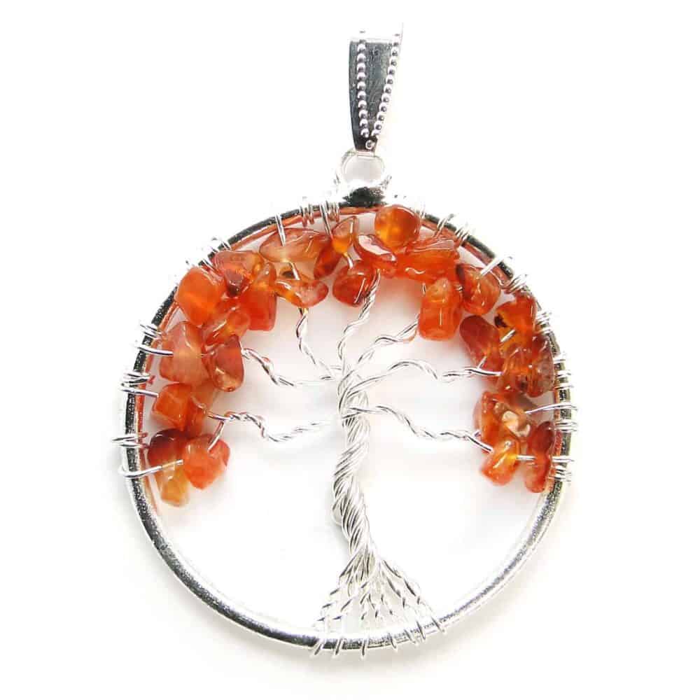 Nature's Crest - Red Carnelian Tree of Life Pendant - Red Carnelian Tree of Life Pendant