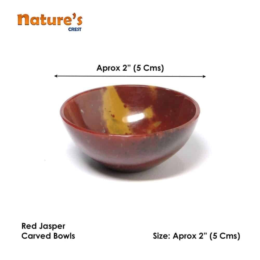 Nature's Crest - Red Jasper Gemstone Bowl 2" - Red Jasper Bowl 2 Vector