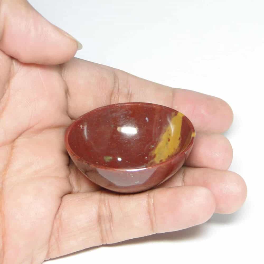 Nature's Crest - Red Jasper Gemstone Bowl 2" - Red Jasper Bowl 2 hand