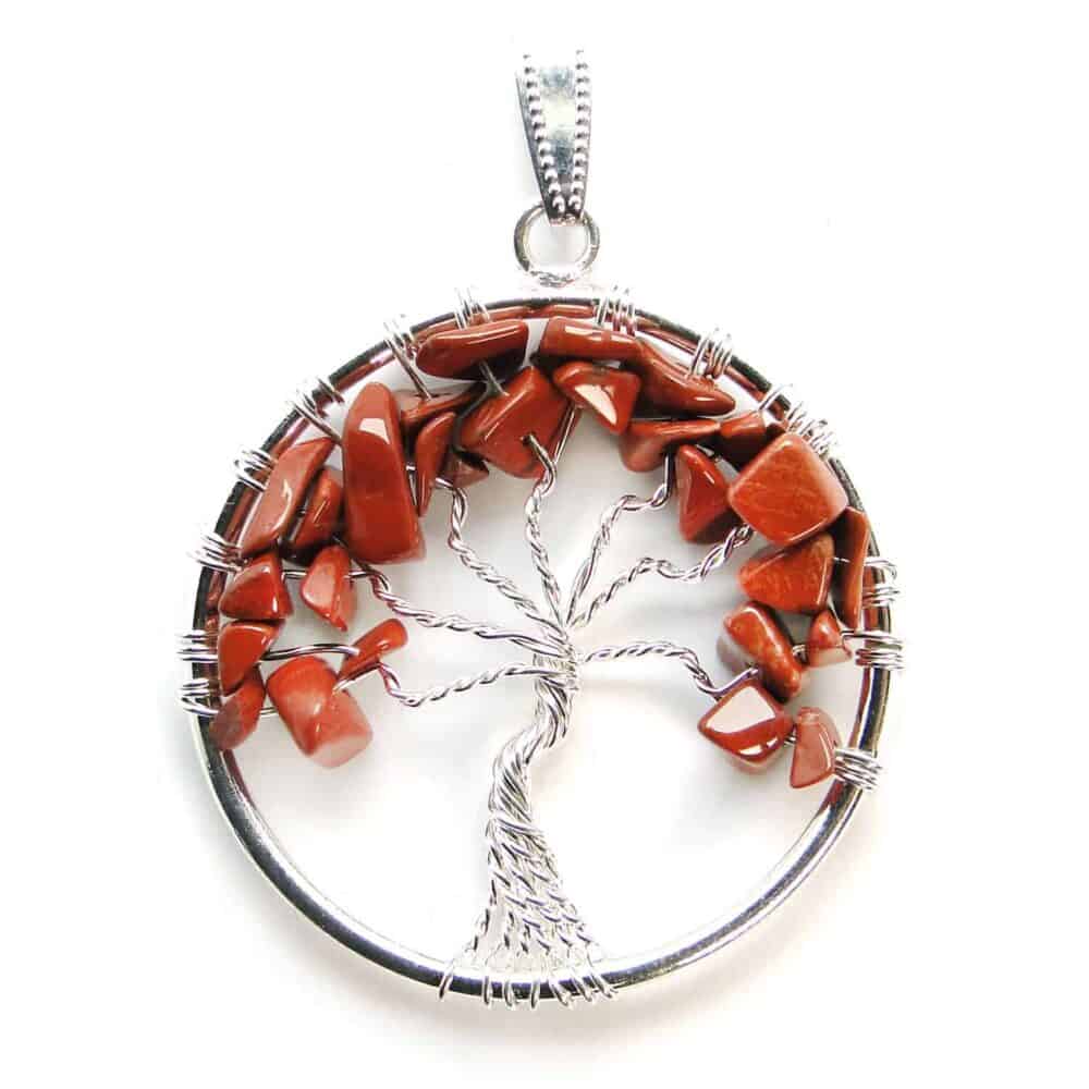 Nature's Crest - Red Jasper Tree of Life Pendant - Red Jasper Tree of Life Pendant