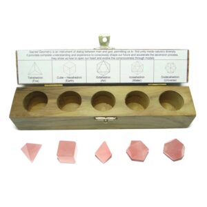 Rose Quartz Platonic Solids 5 Pcs Set Sacret Geometry Set