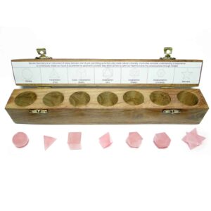 Rose Quartz Platonic Solids 7 Pcs Set Sacret Geometry Set
