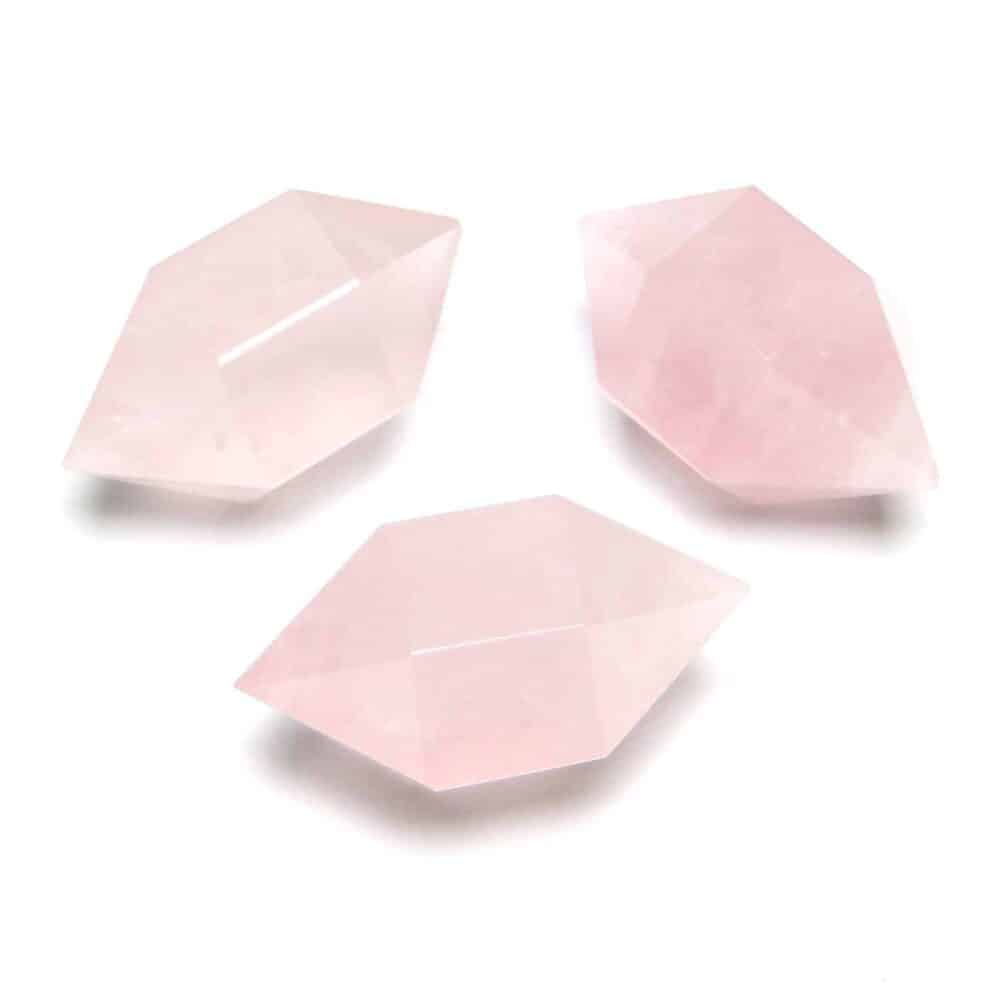 Nature's Crest - Rose Quartz Herkimer Diamond - Rose Quartz Herkimer Cut Point Crystal Multiple