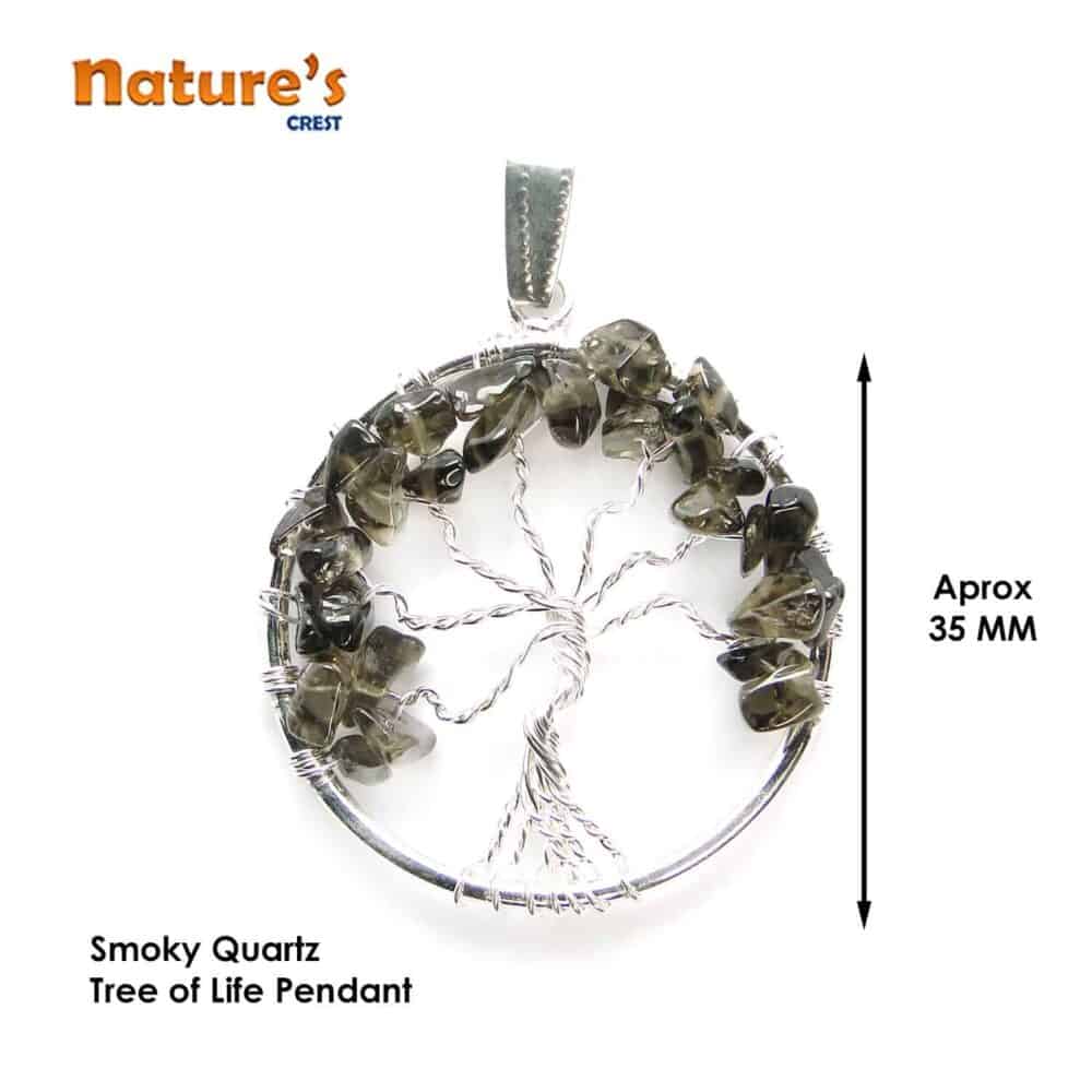 Nature's Crest - Smoky Quartz Tree of Life Pendant - Smoky Quartz Tree of Life Pendants Vector