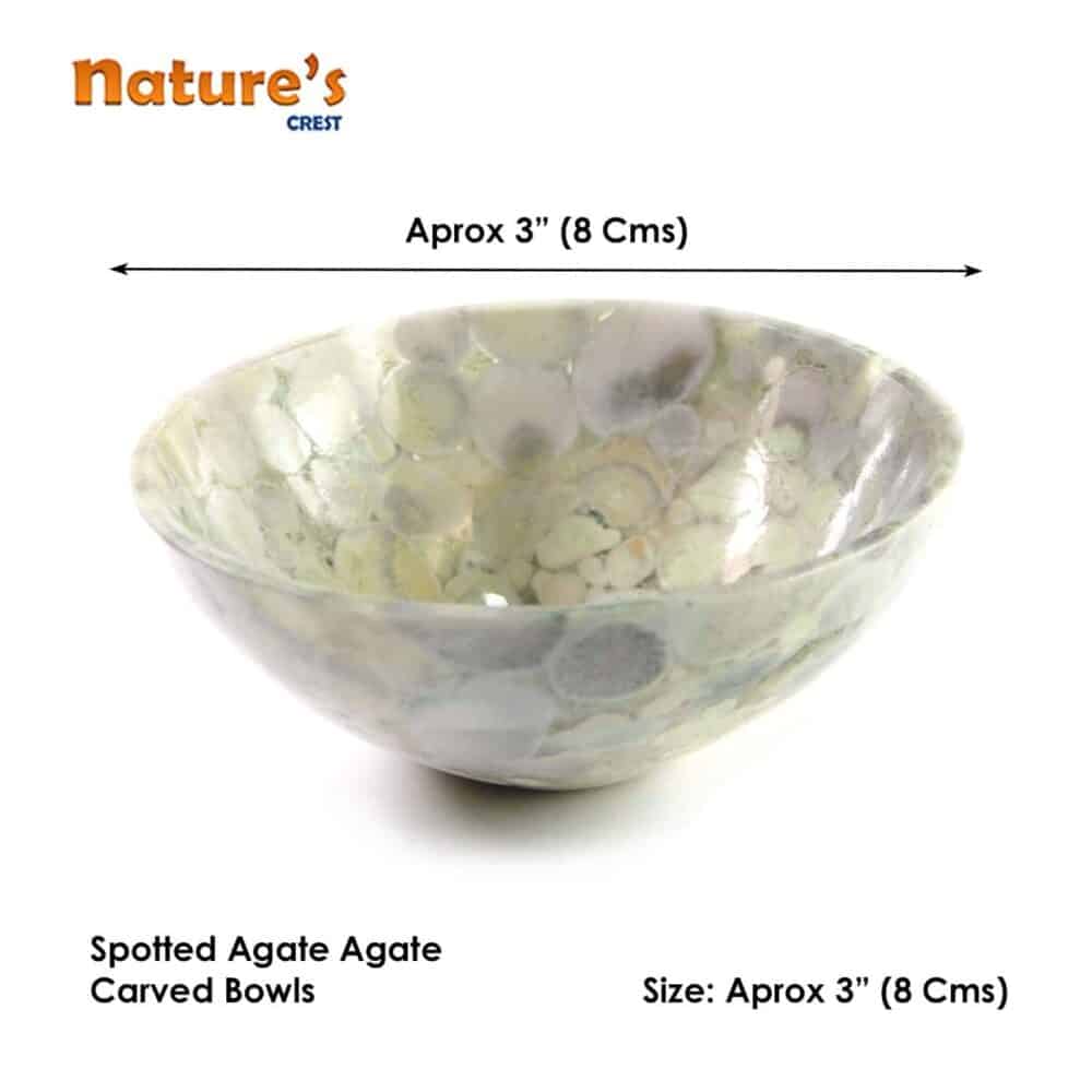 Nature's Crest - Spotted Agate Gemstone Bowl 3" - Spotted Agate Bowl 3 Vector