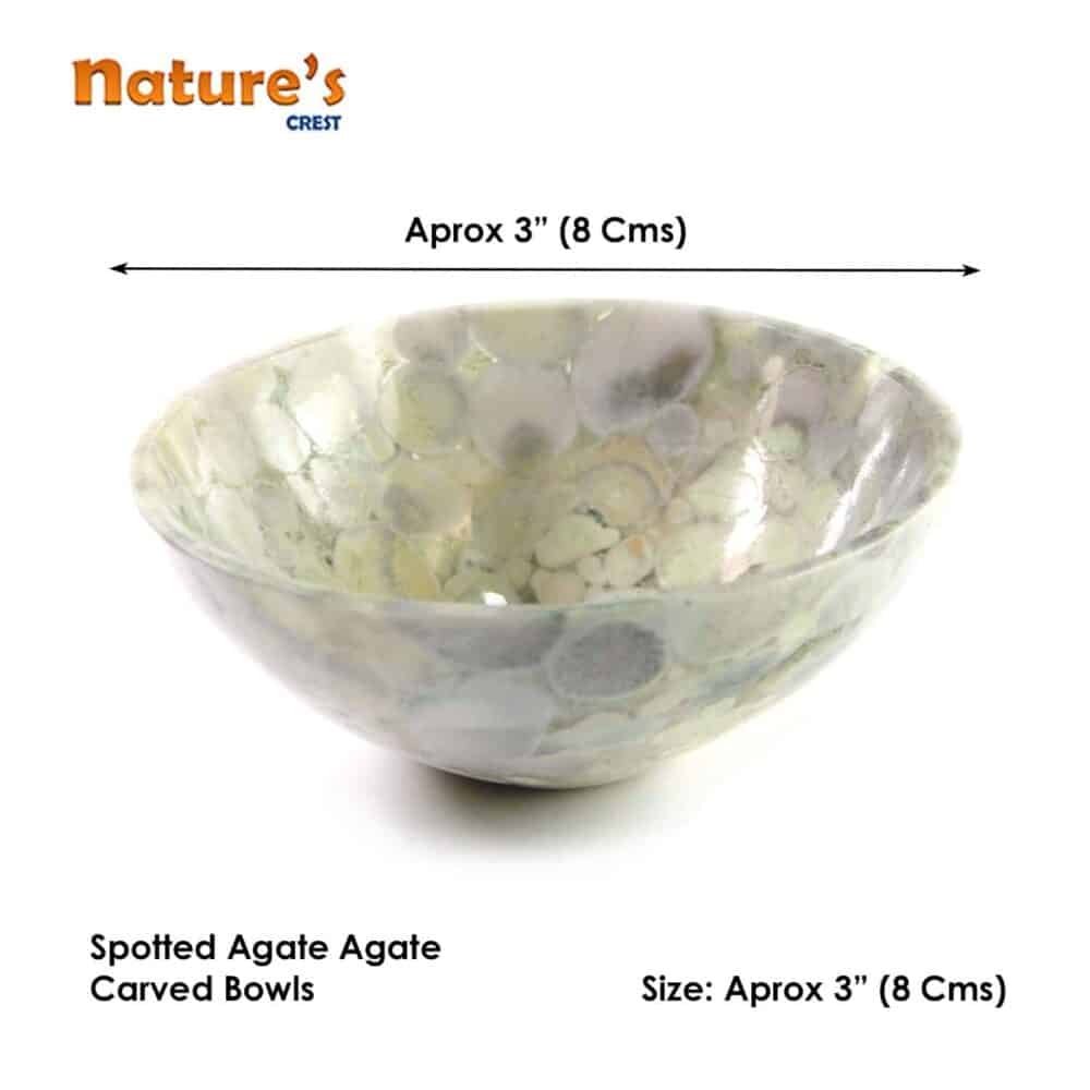 Spotted Agate Gemstone Bowl 3" - Image 3